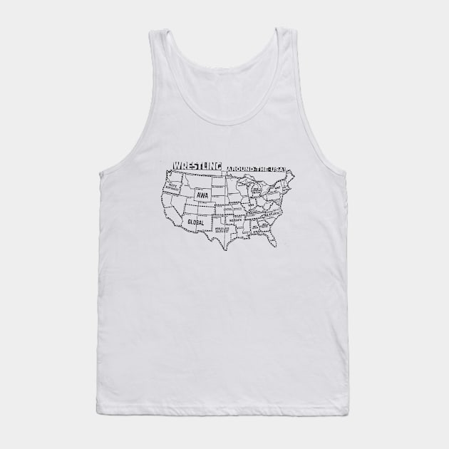 80s Wrestling Territories Map Tank Top by Pop Fan Shop